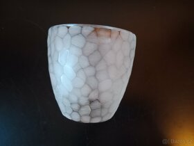 Váza skleněná, broušená (kameny), žardiniéra - 3