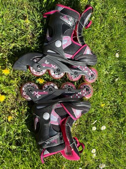 Růžové rostoucí dívčí kolečkovébrusle K2 Charm X Boa - 3