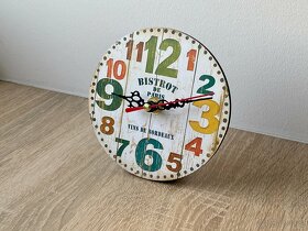 Dřevěné nástěnné/opěrné dekorativní hodiny - průměr 12 cm - 3