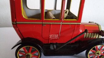 Stará plechová hračka Japonsko 1966 natahování páčkou - 3