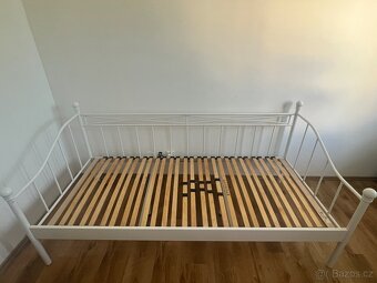 Postel bílá kovova 200 x 90 cm - 3