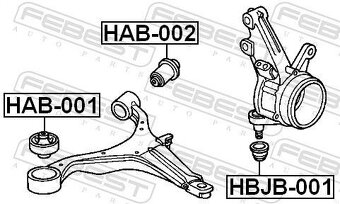 Uložení řídicího mechanismu FEBEST HAB-001 - 3