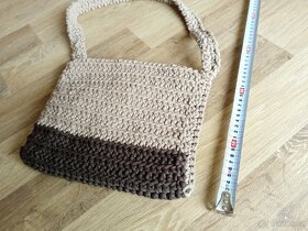 Béžovo hnědá dámská háčkovaná kabelka - nová - 3