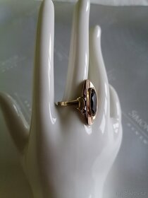 Zlatý starožitný prsten s pravým ametystem - 3