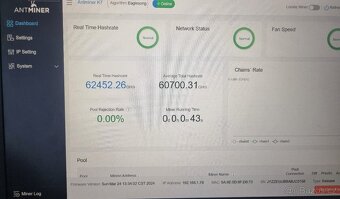 Ant miner K7 63,5 Th/s a 58 Th/s - 3