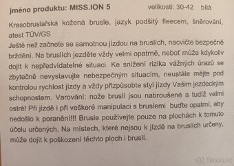 Lední brusle dámské kožené - 3