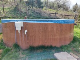 Bazén Azuro 4,6 x1,2 m, dekor dřevo, málo používaný - 3