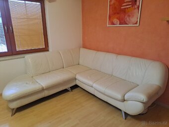 Kožená rohová sedačka z pravé kůže - 3