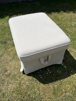 Podnožka s úložným prostorem - IKEA, světlé béžová - 3