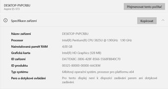 Acer Aspire E5-573,CPU 3825U,WIN 10,SSD 128GB,RAM 4GB,15.6 p - 3