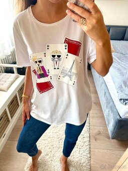 KARL LAGERFELD BÍLÉ TRIČKO 1 - 3