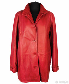 Kožený měkký dámský červený kabátek KARA vel. 42 - 3