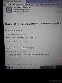 100. let výročí obnovení ražby medailí v Kremnici - 3
