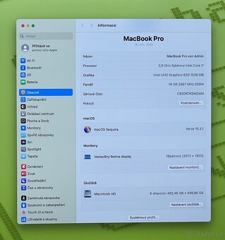 MacBook Pro 16” 2019 CTO/16GB RAM/i7/512GB SSD/ Záruka - 3