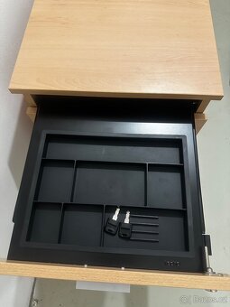 Šuplíkové kontejnery pod stůl 2ks uzamykatelné, barva buk - 3