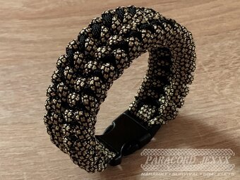 PARACORD náramek (19 cm) black - bronze - 3