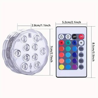 Vodotěsné LED světlo do bazénu s dálkovým ovladačem - 3