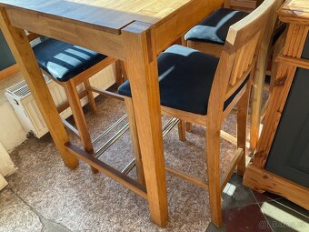 Zvýšený dubový stůl 4 židle - 3