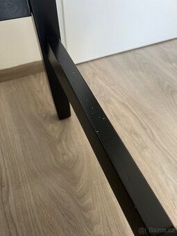 2 Barové židličky šeda koženka, černé dřevo - 3