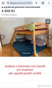 DOVOZ MOŽNÝ vyvýšená postel domestav a stavitelný stůl - 3