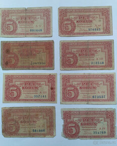 5 Korun, 1949, REPUBLIKA ČESKOSLOVENSKÁ, 8 kusů - 3