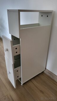 Multifunkční výsuvná skříň bílá - 3