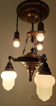 Starožitný lustr,  secese, secesní - 3