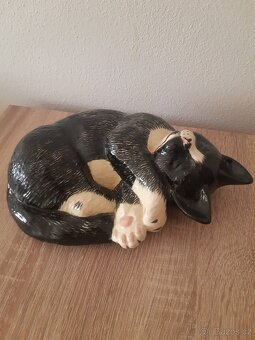 Keramická spící kočka 23cm - 3