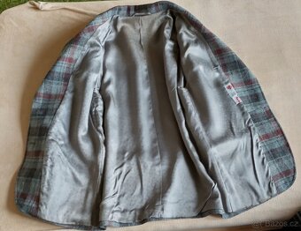 Dámské nadčasové retro sako kárované teplé - 3