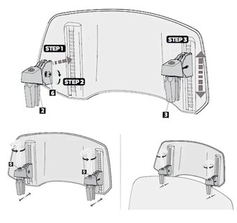 Deflektor na hlavní plexi moto 280 x 120 mm - 3