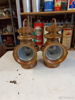 Staré karbidové světlo, 2ks pár, england, značeno P&H - 3