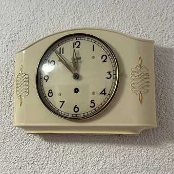 Kuchyňské starožitné keramické hodiny mechanické - 3