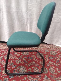 4ks kancelářských židlí,potah zelenkavé čalounění - 3