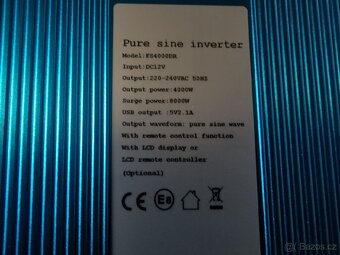 Měnič napětí 12v 230v 4000w trvale čistý sinus - 3