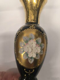 Váza - smalt + zlato - Nový Bor, výška 15,7 cm - 3