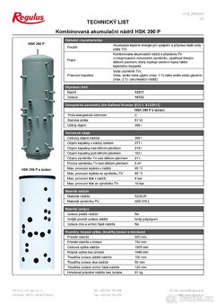 Kombinovaná akumulační nádrž HSK 390 P - 3