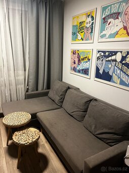 Rozkládací rohová sedačka v tmavě šedé barvě - 3