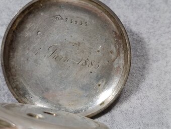 Stříbrné kapesní hodinky - kličovky, rok 1885 - 3