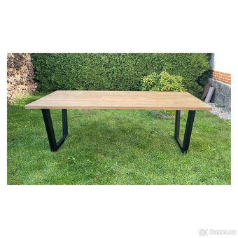Masivní nerozkládací jídelní stůl - Metalo 220 cm - 3