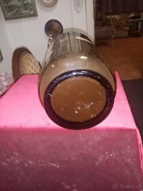 Starožitný pivní džbán hnědé sklo - 3