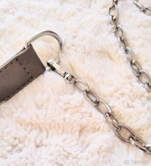 Hnědo šedá kabelka s metalízou - 3