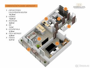 Pronájem bytu 2+kk (52 m2) s terasou (6 m2) - Praha 5 - Koší - 3