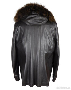 Kožená měkká dámská hnědá bunda s pr. kožeš. K STYLE XXL - 3