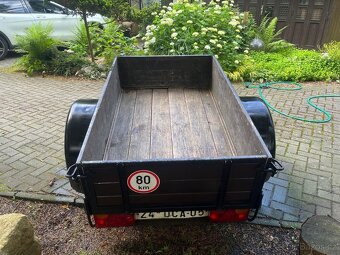 Přívěsný vozík za auto – dřevěný, plně funkční - 3