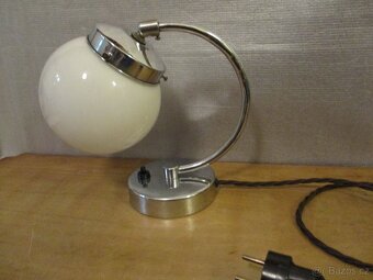 Stolní lampa chrom, funkcionalismus, funkční, - 3