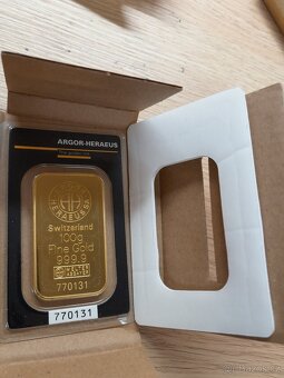 Investiční zlatý slitek Argor Herareus 100 g - 3