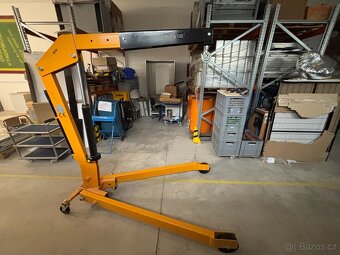 Dílenský jeřáb ,,Žirafa" 2t - žlutý, skládací, TOP stav - 3