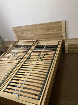 Rám postele, rošty a dva noční stolky - Jena nábytek, wenge - 3