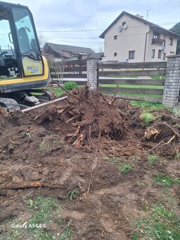 Výkopové práce minibagrem Yanmar, přeprava vozíkem 3t - 3