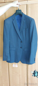 Pánský moderní oblek  - modrý - 3